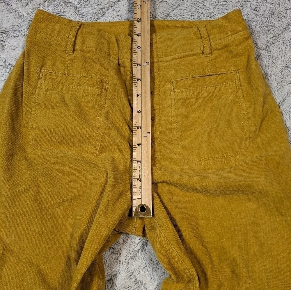 Free People Pants Women's 2 Yellow If You Love Something Button Fly Corduroy